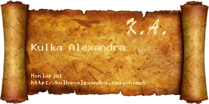 Kulka Alexandra névjegykártya